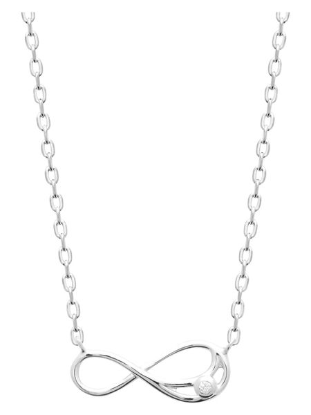 L'Atélier Précieux Srebrny naszyjnik z elementem ozdobnym - dł. 45 cm rozmiar: onesize. Szare naszyjniki l'Atelier precieux, z cyrkonią, srebrne. Za 204,96 zł.