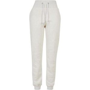 Damskie spodnie dresowe z wysokim stanem Urban Classics GT. Szare spodnie sportowe Urban Classics, bez wzorów, z dresówki, z podwyższonym stanem. Za 242,50 zł.