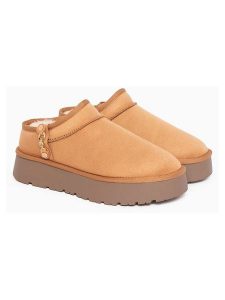 ISLAND BOOT Botki "Idalia" w kolorze jasnobrązowym rozmiar: 37. Brązowe botki Island Boot, bez wzorów, z materiału, bez obcasa, na platformie, bez zapięcia. Za 170,87 zł.