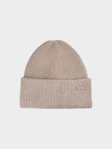 4F Czapka zimowa damska - brązowa S. Brązowe czapki 4f, bez wzorów, z materiału, klasyczne. W wyprzedaży za 39,99 zł.