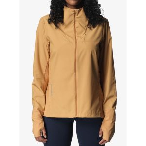 Kurtka do biegania damska Houdini Pace Wind Jacket. Brązowe kurtki Houdini, bez wzorów, bez kaptura. Za 550,99 zł.