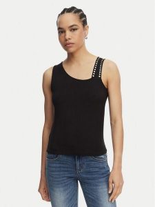 Liu Jo Beachwear Top VA6033 JS360 Czarny Regular Fit. Czarne topy Liu Jo Beachwear, l, bez wzorów, z wiskozy, bez kołnierzyka, bez ramiączek. Za 199,99 zł.