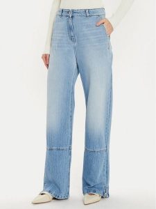 TWINSET Jeansy 242AT2272 Niebieski Wide Leg. Niebieskie jeansy Twinset, bez wzorów, z bawełny. Za 519,99 zł.