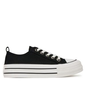Trampki DeeZee. Czarne trampki DeeZee, bez wzorów, bez zapięcia. Za 119,99 zł.