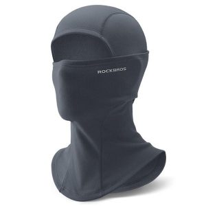 Czapka Sportowa Całkowita z Polaru Termicznego. Szare czapki ROCKBROS, bez wzorów, z materiału, sportowe. Za 61,64 zł.