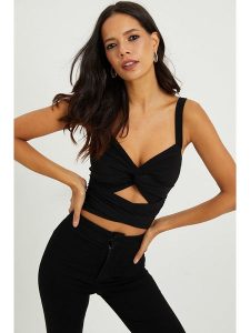 Cool and sexy Top w kolorze czarnym rozmiar: S. Czarne topy Cool and sexy, s, bez wzorów, bez kołnierzyka, bez ramiączek. Za 60,95 zł.