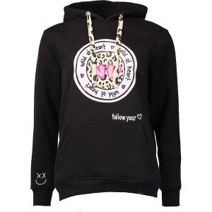 Zwillingsherz Bluza "Kelly" w kolorze czarnym rozmiar: S/M. Czarne bluzy Zwillingsherz, m, bez wzorów, z bawełny, z kapturem. Za 226,24 zł.