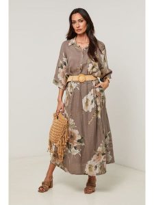 Le Monde du Lin Lniana spódnica w kolorze szarobrązowym rozmiar: 36/38. Brązowe spódnice Le Monde du Lin, bez wzorów, ze lnu, maxi. Za 143,99 zł.
