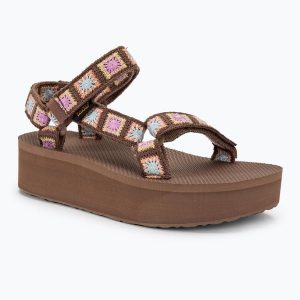 Sandały damskie Teva Flatform Universal Crochet. Brązowe sandały Teva, bez wzorów, bez obcasa, bez zapięcia. Za 209,99 zł.