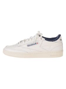 Reebok Skórzane sneakersy "Club C 85 Vintage" w kolorze kremowo-granatowym rozmiar: 45,5. Brązowe trampki Reebok, bez wzorów, bez zapięcia. Za 246,11 zł.
