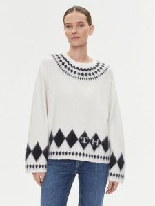 Tommy Hilfiger Sweter Fairisle WW0WW40089 Écru Oversize. Swetry klasyczne TOMMY HILFIGER, xxs, z syntetyku, bez kołnierzyka. Za 539,99 zł.