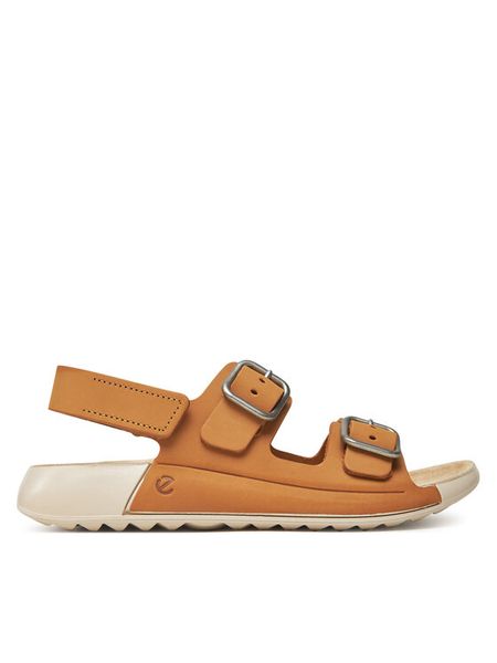 ECCO Sandały Cozmo W 20690302021 Brązowy. Brązowe sandały ecco, bez wzorów, z nubiku, bez obcasa, na płaskiej podeszwie, bez zapięcia. Za 459,99 zł.