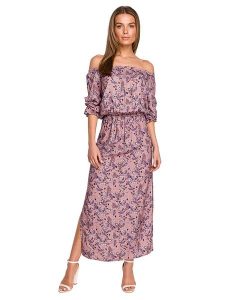 Stylove Sukienka ze wzorem rozmiar: M. Sukienki Stylove, m, bez wzorów, z wiskozy, bez kołnierzyka, bez ramiączek, maxi. Za 232,78 zł.