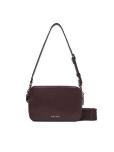 Calvin Klein Torebka LV04F3165G Bordowy. Czerwone torebki klasyczne Calvin Klein, bez wzorów, ze skóry, bez dodatków. Za 339,99 zł.