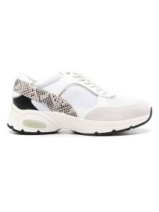 Geox Skórzane sneakersy "Alhour" w kolorze czarno-beżowo-białym rozmiar: 36. Białe trampki Geox, bez wzorów, z materiału, bez zapięcia. Za 260,99 zł.