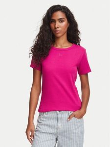 HUGO T-Shirt Deloris 50512002 Różowy Regular Fit. Czerwone t-shirty Hugo, s, bez wzorów, z bawełny, bez kołnierzyka, bez ramiączek. Za 229,99 zł.