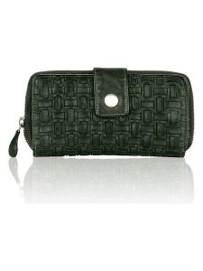 Bellicci Skórzany portfel w kolorze zielonym - 18 x 9,5 x 3,5 cm rozmiar: onesize. Zielone portfele Bellicci, bez wzorów, z materiału. Za 113,99 zł.