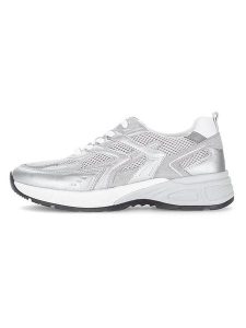 Gabor Skórzane sneakersy w kolorze srebrnym rozmiar: 38,5. Szare trampki Gabor, bez wzorów, z materiału, bez zapięcia. Za 269,95 zł.