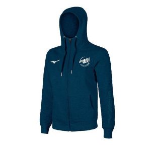 Bluza damska Mizuno Fullzip Crew. Niebieskie bluzy Mizuno, xl, bez wzorów, bez kaptura. Za 243,00 zł.