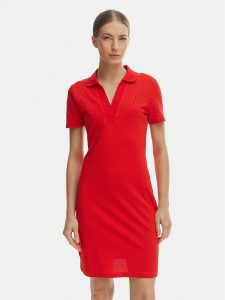 Tommy Hilfiger Sukienka codzienna WW0WW42567 Pomarańczowy Slim Fit. Brązowe kombinezony TOMMY HILFIGER, xl, bez wzorów, z bawełny, bez kołnierzyka, bez ramiączek. Za 409,99 zł.