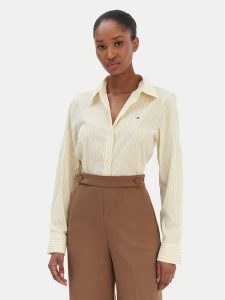 Tommy Hilfiger Koszula Ess WW0WW47169 Żółty Regular Fit. Żółte koszule TOMMY HILFIGER, bez wzorów, z bawełny, bez kołnierzyka, bez ramiączek. Za 349,99 zł.