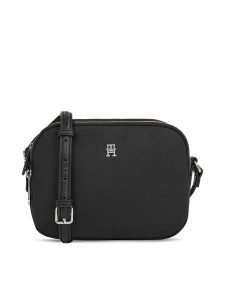 Tommy Hilfiger Torebka Poppy Th Crossover AW0AW15638 Czarny. Czarne listonoszki TOMMY HILFIGER, bez wzorów, z materiału, bez dodatków. Za 259,99 zł.
