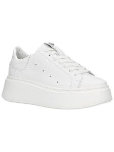 Wojas Skórzane sneakersy w kolorze białym rozmiar: 37. Białe trampki Wojas, bez wzorów, bez zapięcia. Za 259,13 zł.