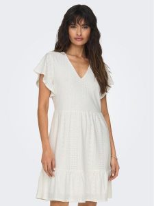 ONLY Sukienka codzienna 15289687 Biały Regular Fit. Białe kombinezony ONLY, na co dzień, l, bez wzorów, z syntetyku, bez kołnierzyka, bez ramiączek, proste. Za 109,99 zł.