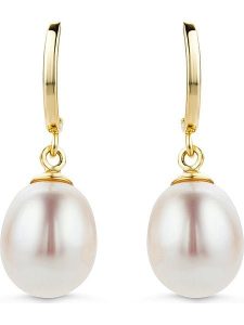 Revoni Złote kolczyki-wkrętki z perłami rozmiar: onesize. Żółte kolczyki Revoni, z perłą, złote. Za 382,99 zł.