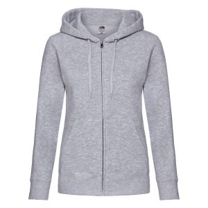 Kurtka Dresowa Z Kapturem Lady Fit Dla Kobiet. Szare kurtki FRUIT OF THE LOOM, l, bez wzorów, z dresówki, z kapturem. Za 131,99 zł.