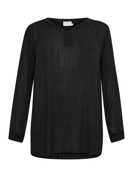 KAFFE curve Tunika w kolorze czarnym rozmiar: 46. Czarne tuniki KAFFE curve, na imprezę, bez wzorów, z wiskozy, bez kołnierzyka, bez ramiączek. Za 87,61 zł.