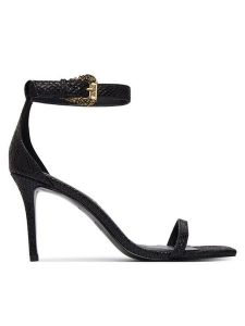 Versace Jeans Couture Sandały 80VA3S76 ZSS84 Czarny. Czarne sandały Versace Jeans Couture, bez wzorów, z jeansu, bez obcasa, na szpilce, bez zapięcia. Za 589,99 zł.