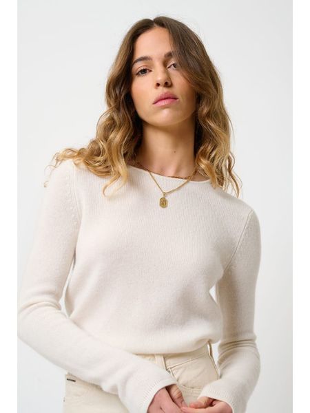 AUTHENTIC CASHMERE Kaszmirowy sweter "Ivy" w kolorze kremowym rozmiar: M. Brązowe swetry oversize AUTHENTIC CASHMERE, m, bez wzorów, z kaszmiru, bez ramiączek. Za 437,17 zł.