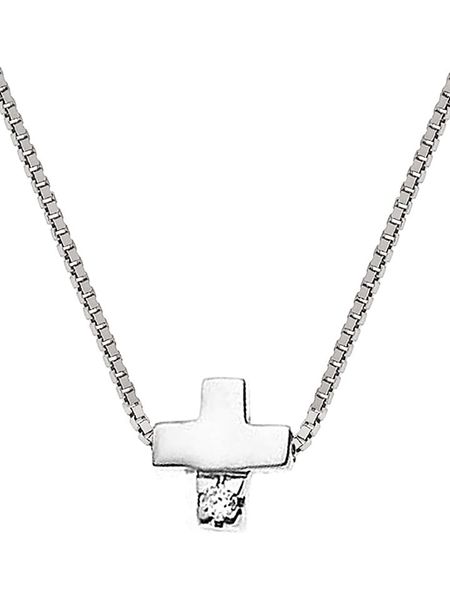 DYAMANT Srebrny naszyjnik z diamentem - dł. 42 cm rozmiar: onesize. Szare naszyjniki Dyamant, z diamentem, srebrne. Za 465,55 zł.