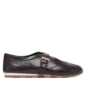 Baleriny Tommy Hilfiger. Brązowe balerinki TOMMY HILFIGER, bez wzorów, bez obcasa, bez zapięcia. Za 449,99 zł.