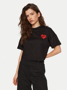 KARL LAGERFELD T-Shirt A1W17074 Czarny Regular Fit. Czarne t-shirty KARL LAGERFELD, s, bez wzorów, z bawełny, bez kołnierzyka, bez ramiączek. Za 249,99 zł.