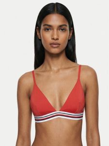 Tommy Hilfiger Góra od bikini Cheeky UW0UW06350 Czerwony. Czerwone bikini TOMMY HILFIGER, bez wzorów, z syntetyku. Za 209,99 zł.