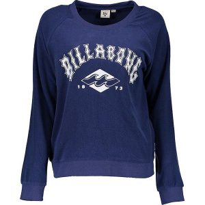 Polar w kolorze niebieskim. Niebieskie swetry klasyczne marki Billabong, z nadrukiem, z polaru. W wyprzedaży za 128,95 zł.