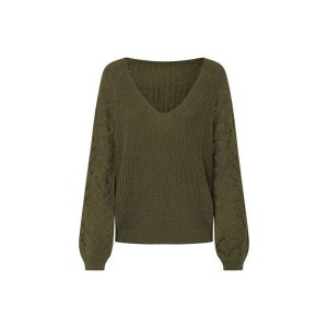 Sweter damski Pepe Jeans Hailey. Zielone swetry klasyczne Pepe Jeans, na zimę, z jeansu, bez kołnierzyka. W wyprzedaży za 344,35 zł.