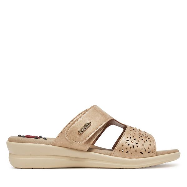 Klapki Go Soft. Brązowe klapki Go Soft, bez wzorów, bez obcasa. Za 119,99 zł.