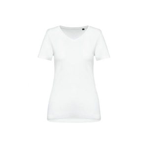 Damska koszulka suprima v-neck Kariban Premium. Białe koszulki sportowe KARIBAN, bez wzorów, z bawełny, bez ramiączek. Za 126,50 zł.