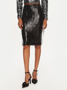 Rinascimento Spódnica ołówkowa CFC0121688003 Czarny Slim Fit. Czarne spódnice Rinascimento, m, bez wzorów, z syntetyku. Za 339,99 zł.