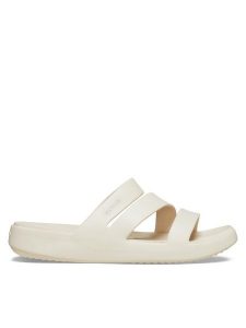 Crocs Klapki Getaway Strappy Sandal W 209587 Écru. Klapki Crocs, bez wzorów, z tworzywa sztucznego, bez obcasa. Za 129,99 zł.