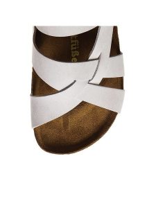 Comfortfusse Skórzane klapki w kolorze białym rozmiar: 39. Białe klapki Comfortfüße, bez wzorów, z otwartym noskiem, bez obcasa. Za 252,99 zł.