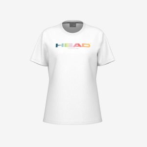 Koszulka damska Head Rainbow. Białe bluzki Head, bez wzorów, sportowe, bez kołnierzyka, bez ramiączek. W wyprzedaży za 153,00 zł.