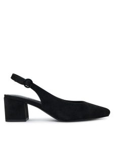 JENNY Sandały S4P96928-01 Czarny. Czarne sandały Jenny, bez wzorów, z materiału, bez obcasa, na słupku, bez zapięcia. Za 119,99 zł.