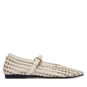 Baleriny Tommy Hilfiger. Białe balerinki TOMMY HILFIGER, bez wzorów, bez obcasa, bez zapięcia. Za 398,99 zł.