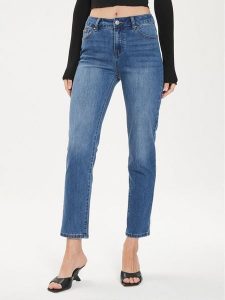 Morgan Jeansy 241-PSILVY Niebieski Straight Fit. Niebieskie jeansy Morgan, bez wzorów, z jeansu. Za 149,99 zł.