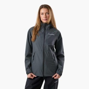 Kurtka przeciwdeszczowa damska Swedemount Orust Rain Jacket wodoodporna. Niebieskie kurtki SWEDEMOUNT, bez wzorów, bez kaptura. Za 329,99 zł.
