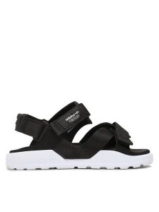 Adidas Sandały Adilette Adventure Sandals HP2184 Czarny. Czarne sandały ADIDAS, bez wzorów, z materiału, bez obcasa, na płaskiej podeszwie, bez zapięcia. Za 299,99 zł.